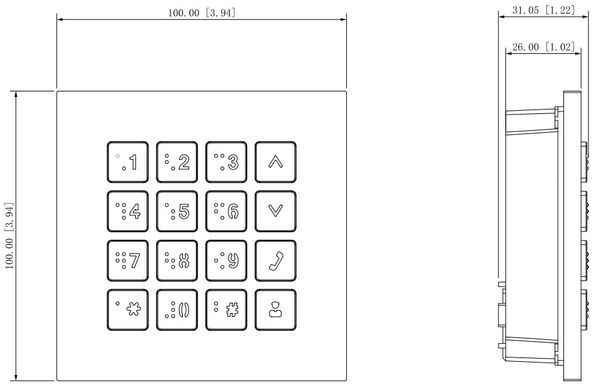Модуль клавіатури Dahua DHI-VTO4202F-MK