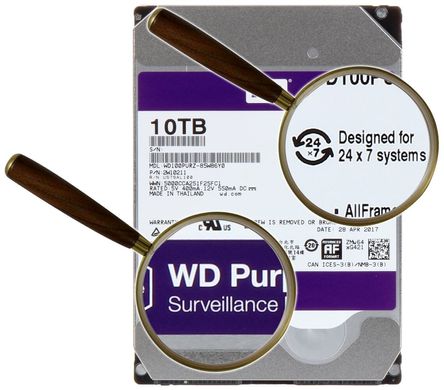 Жесткий диск Western Digital Purple 10TB 256MB WD100PURZ 3.5 SATA III