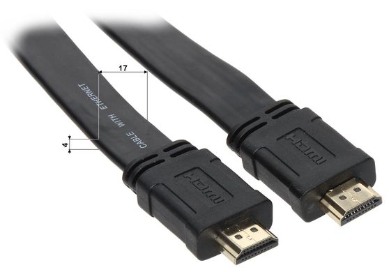 Кабель HDMI-HDMI 15 m, v1.4, плоский